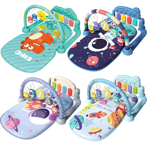 Baby Play Mat with Piano & Hanging Toys, 0-12M Educational Activity Gym